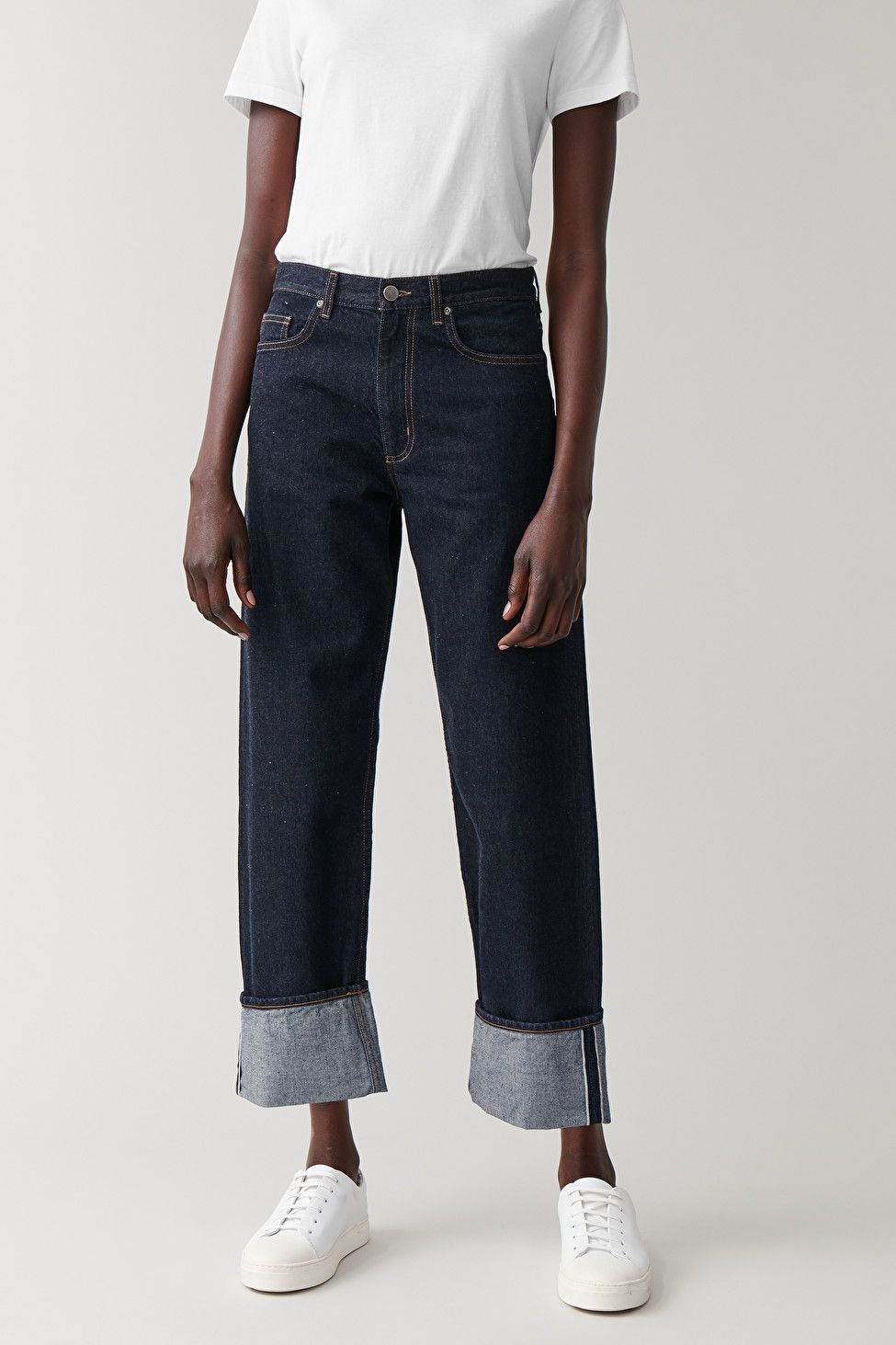 STRAIGHT ORGANIC COTTON TURN-UP JEANS | COS (US)