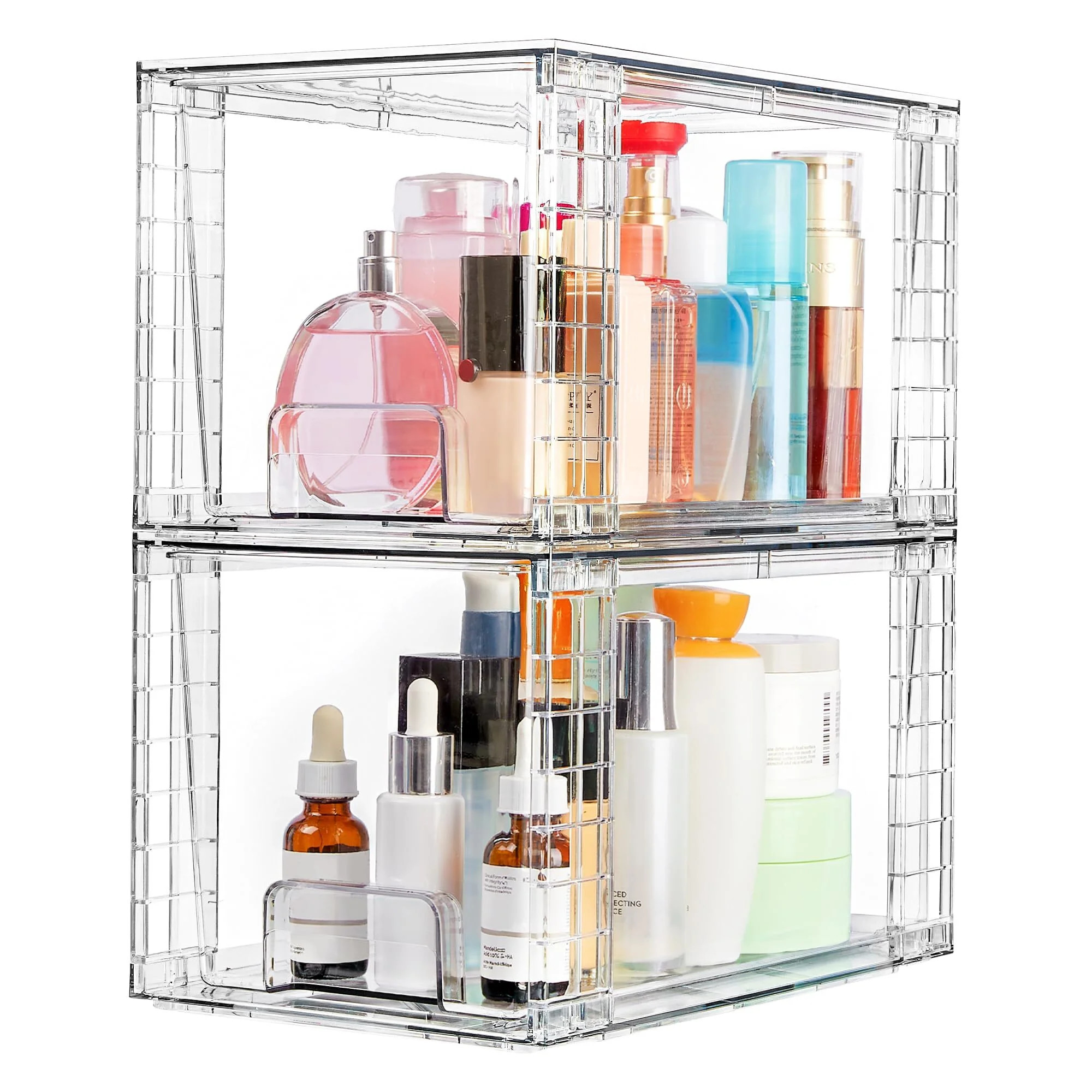 Vtopmart Large Stackable Storage Drawers, Clear Acrylic Drawer Organizers with Handles, 2pcs | Walmart (US)