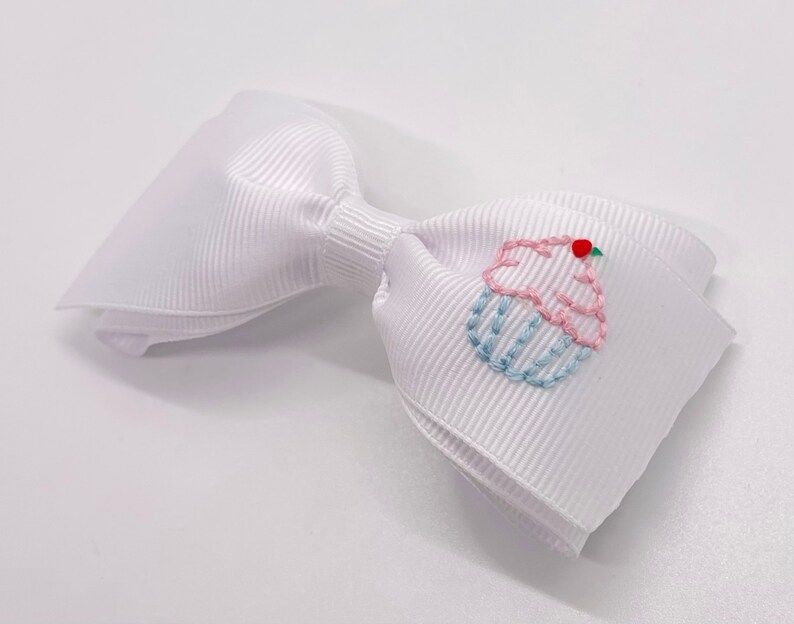Cupcake "LOTTIE"  Hand Embroidered Bow | Etsy (US)