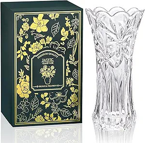12" Glass Crystal Vase for Flowers with Luxury Gift Box, Elegant Tall Clear Vases for Wedding, Va... | Amazon (US)