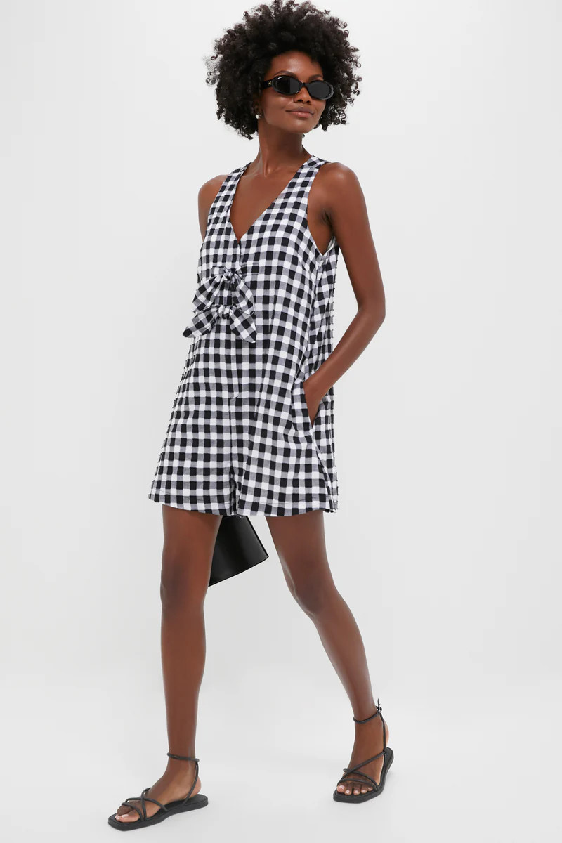 Black Gingham Myla Romper | Tuckernuck (US)