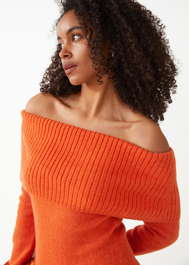 Off-Shoulder Wool Mini Dress | & Other Stories US