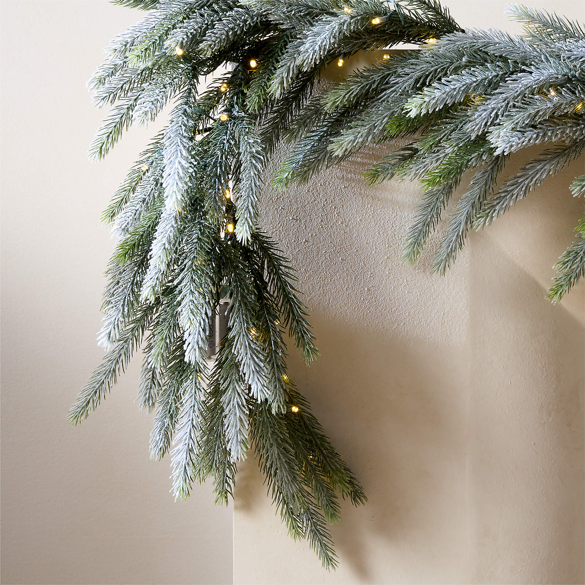 Faux Downswept Pine Pre-Lit LED Holiday Garland with Warm White Lights 84" + Reviews | CB2 | CB2