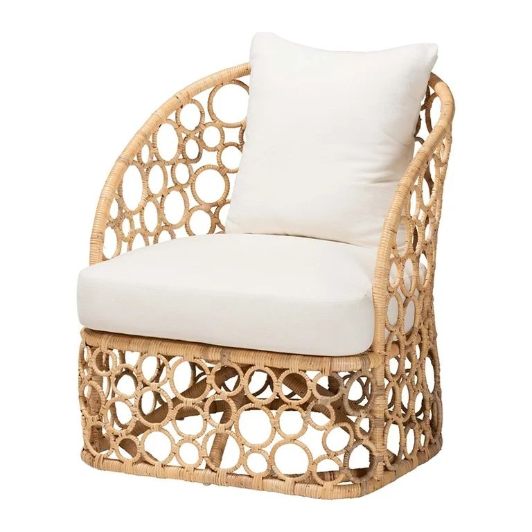 bali & pari Prisca Bohemian Light Honey Rattan Accent Chair | Walmart (US)