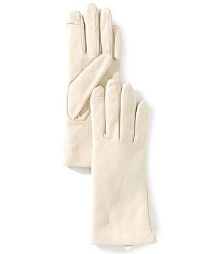 Women's Leather Cashmere Tech Tip Traditional Five Finger Gloves | Dillard's