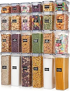 Vtopmart Airtight Food Storage Containers with Lids, 24 pcs Plastic Kitchen and Pantry Organizati... | Amazon (US)