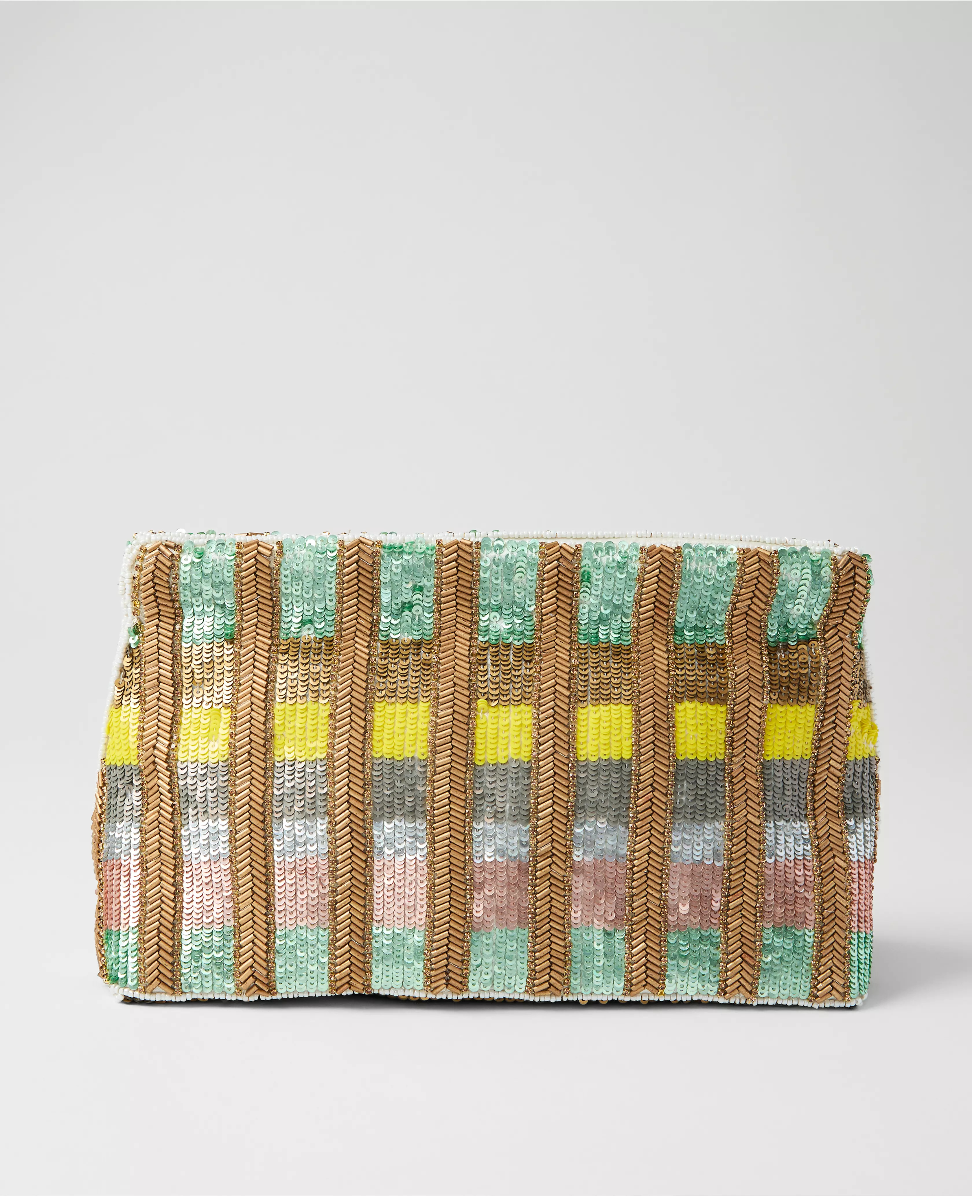Striped Sequin Clutch | Ann Taylor