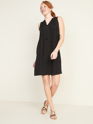Sleeveless Tie-Neck Swing Dress for Women | Old Navy (US)