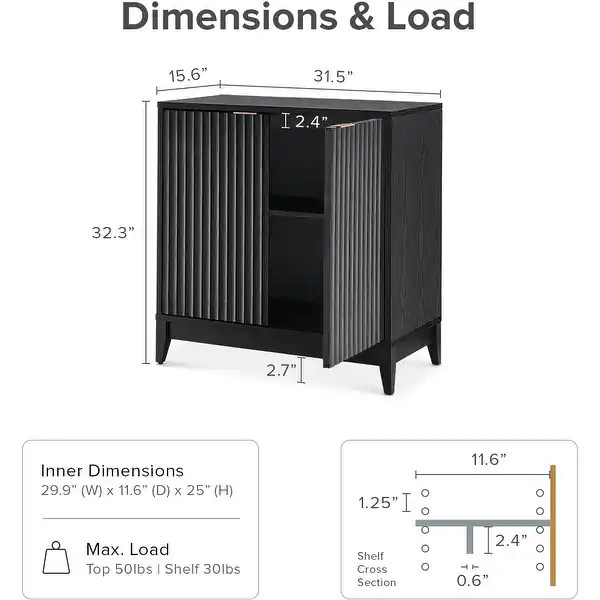 Mopio Brooklyn Storage Cabinet, Modern Farmhouse Entryway Accent Cabinet, Buffet Sideboard, Crede... | Bed Bath & Beyond