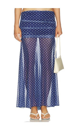 Amanda Uprichard Leo Skirt in Navy. - size L | Revolve Clothing (Global)