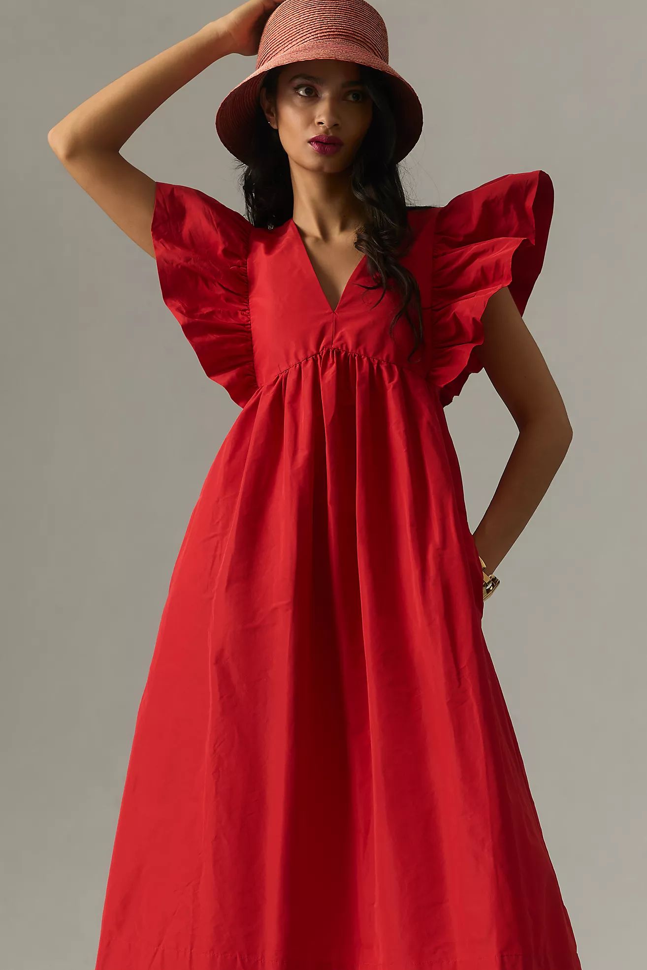 By Anthropologie Volume-Sleeve Babydoll Dress | Anthropologie (UK)