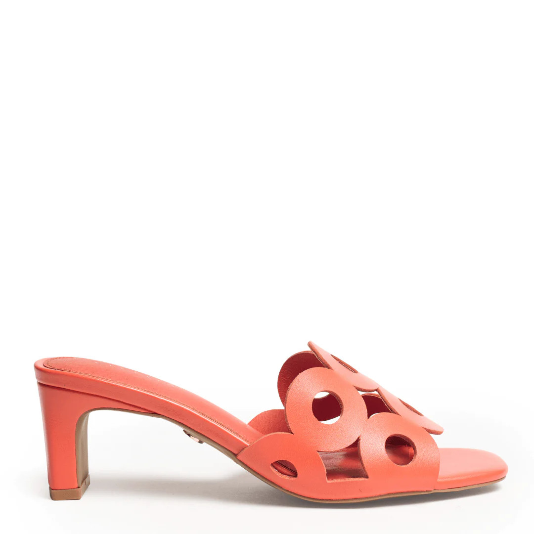 Belmont - Statement Leather Slide - Coral | Cecelia New York