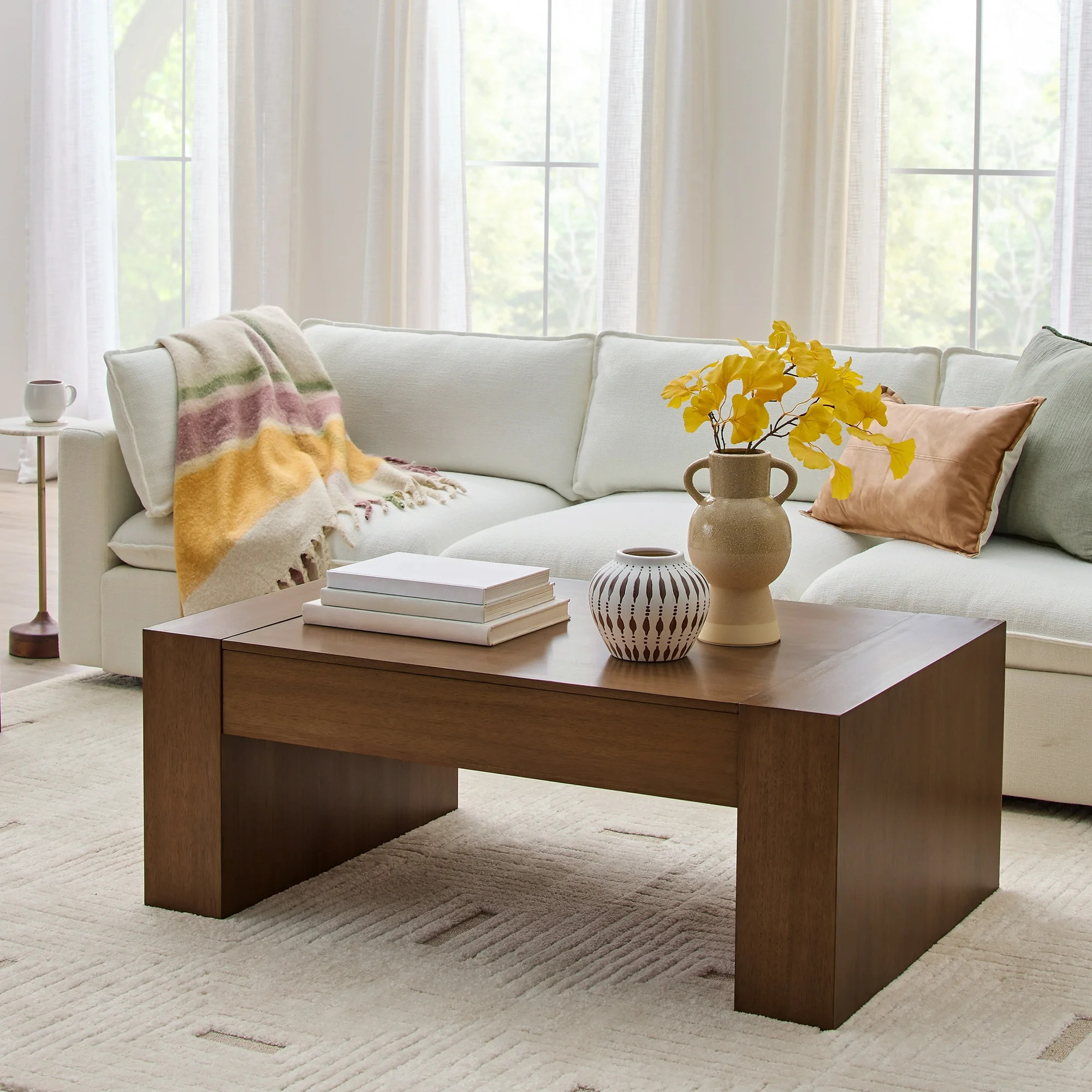 Better Homes & Gardens Ezra Oversized Coffee Table, Walnut | Walmart (US)