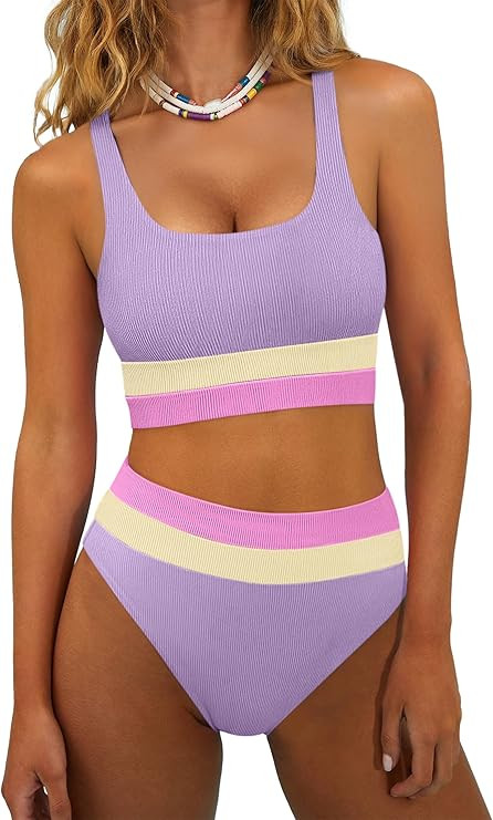 ANRABESS Bikini Sets for Women Summer 2026 High Waisted 2 Piece Bathing Suit Tummy Control Swimsu... | Amazon (US)