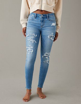 AE Next Level Patched Low-Rise Jegging | American Eagle Outfitters (US & CA)