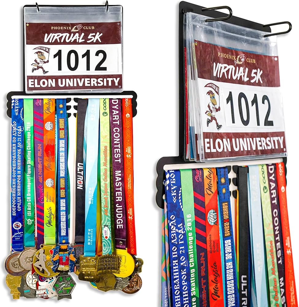 Goutoports Medal Hanger Display for Runner - Race Bib Holder - Medal Holder Display Rack - 3 Rows... | Amazon (US)