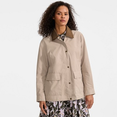 Lands' End Women's Waxed Barn Jacket - Small - Soft Almond | Target