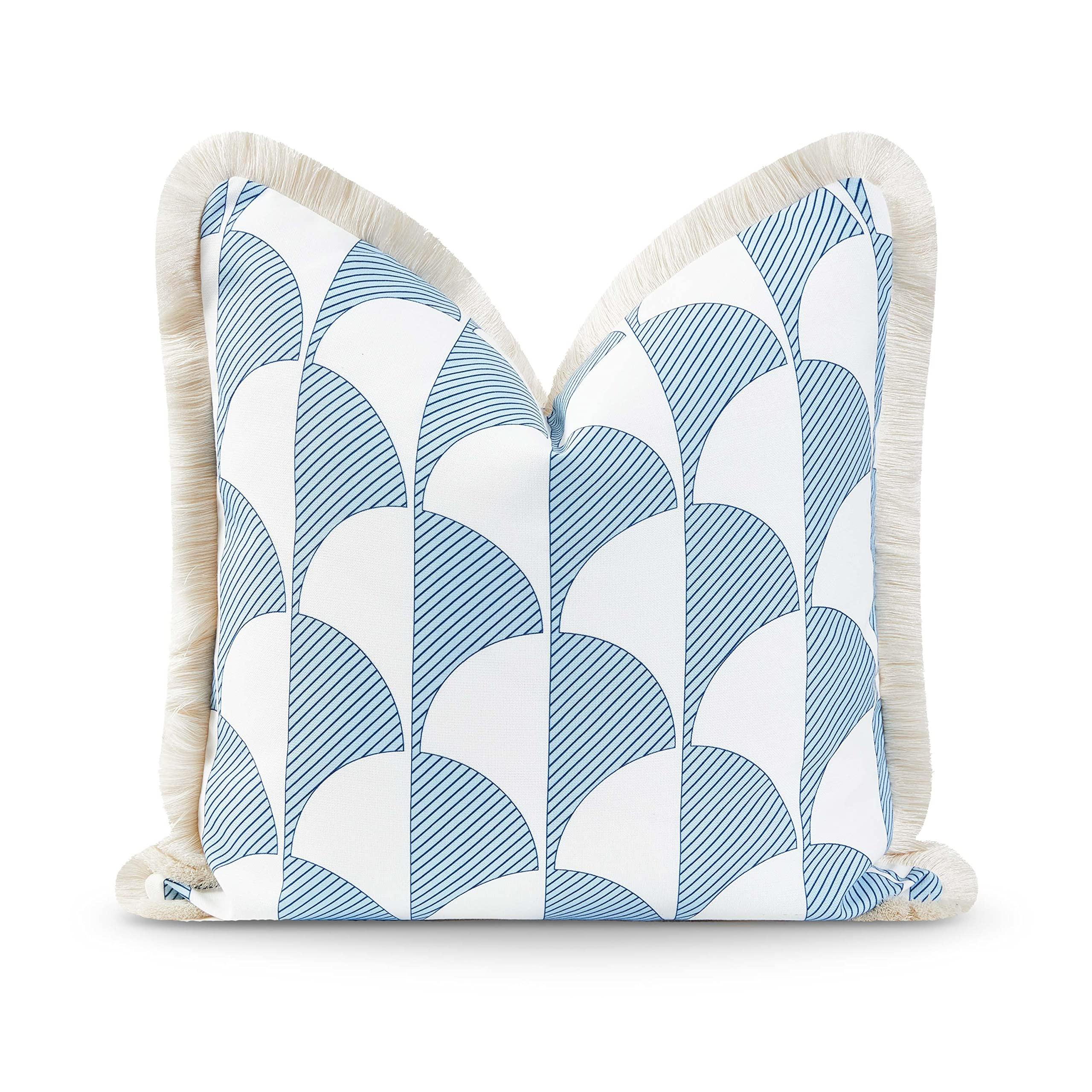 Hofdeco Premium Coastal Hampton Style Patio Indoor Outdoor Pillow Cover Only, 20"x20" Water Resis... | Amazon (US)