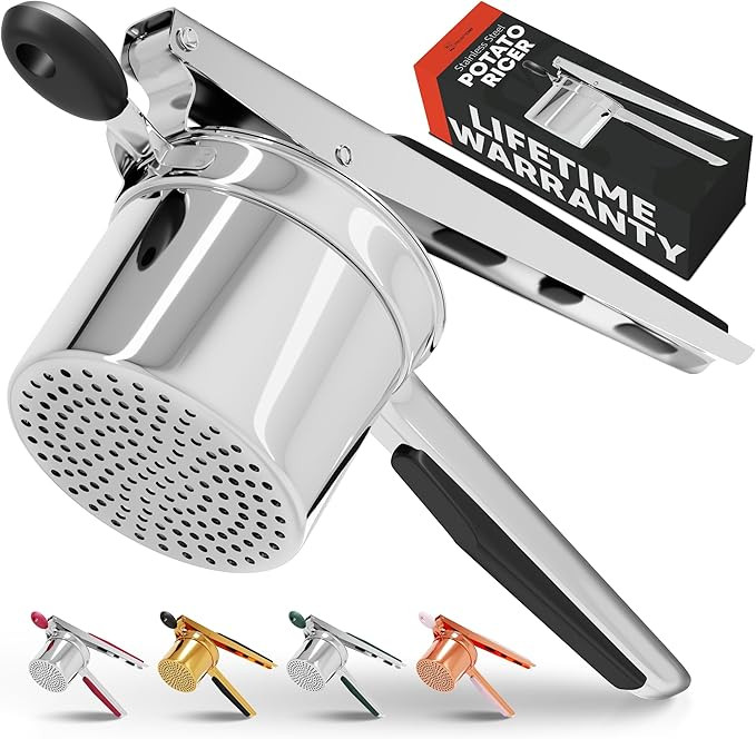 PriorityChef Large 15oz Potato Ricer, Heavy Duty Stainless Steel Potato Masher and Ricer Kitchen ... | Amazon (US)