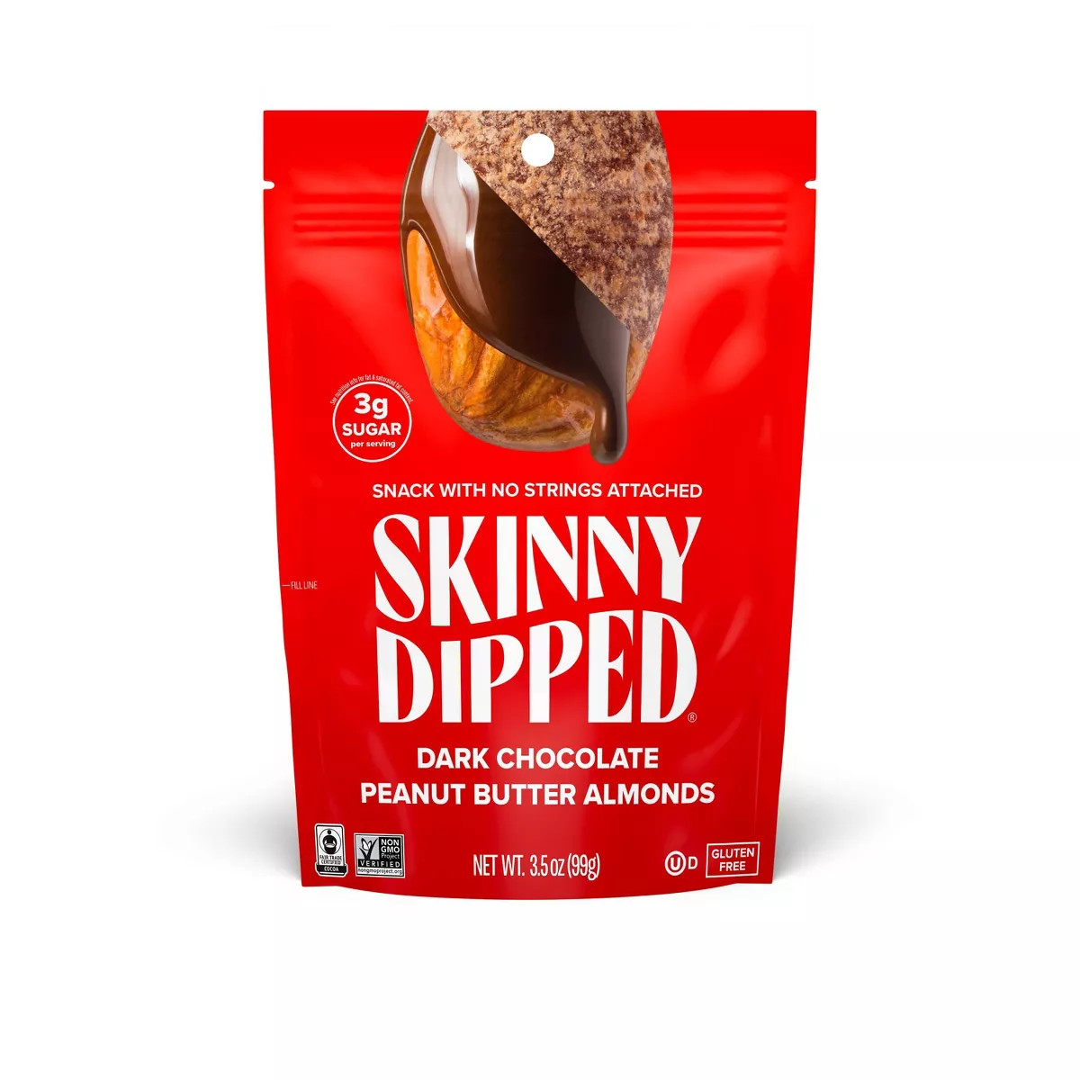 SkinnyDipped Candy Dark Chocolate Peanut Butter Almonds - 3.5oz | Target
