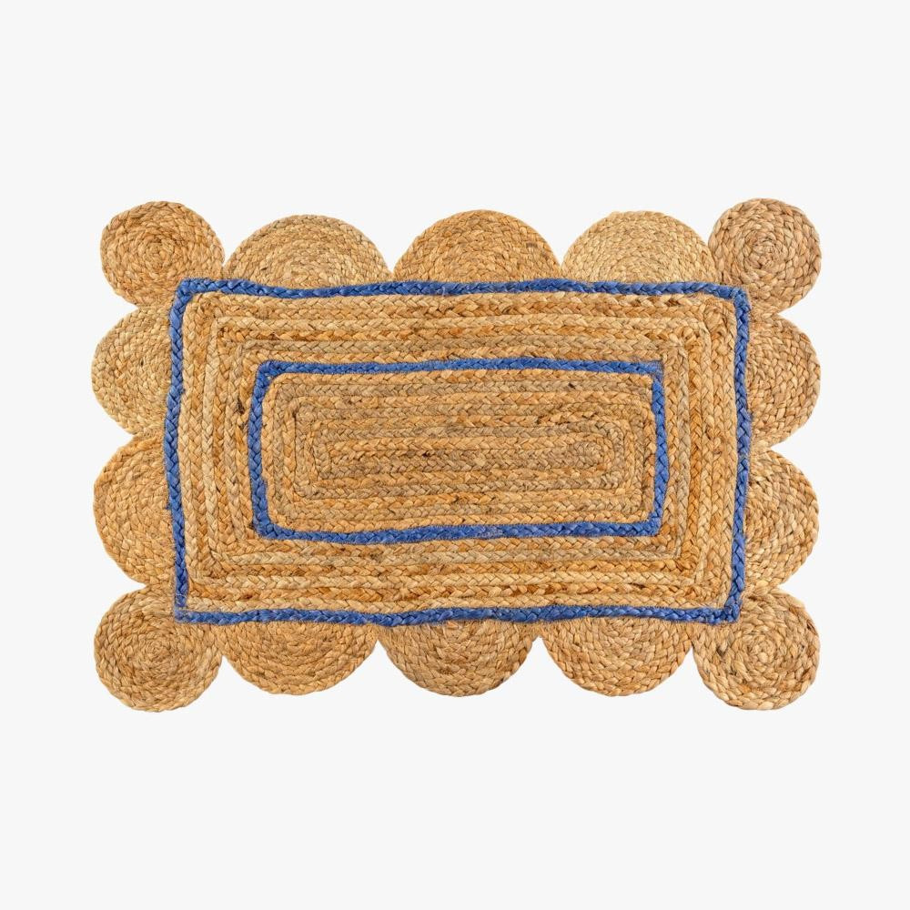 Scalloped Blue Jute Rug | Dear Keaton