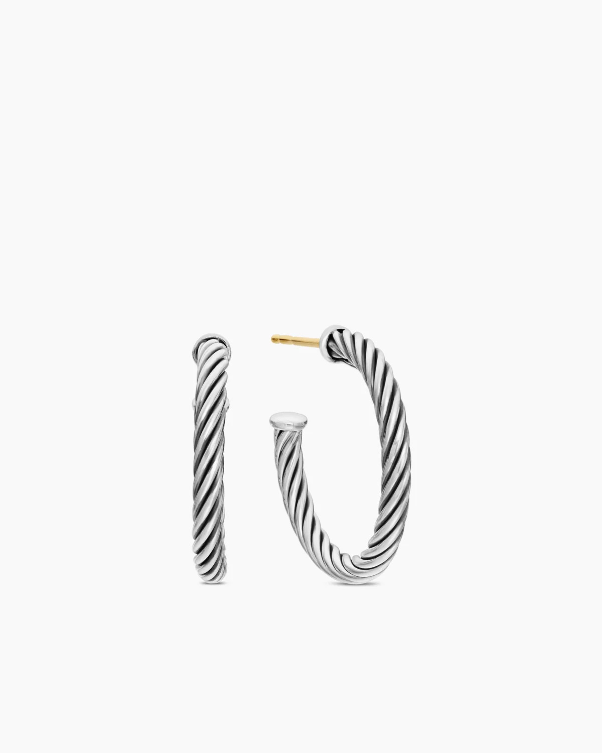 David Yurman | Cable Hoop Earrings in Sterling Silver, 3/4in | David Yurman
