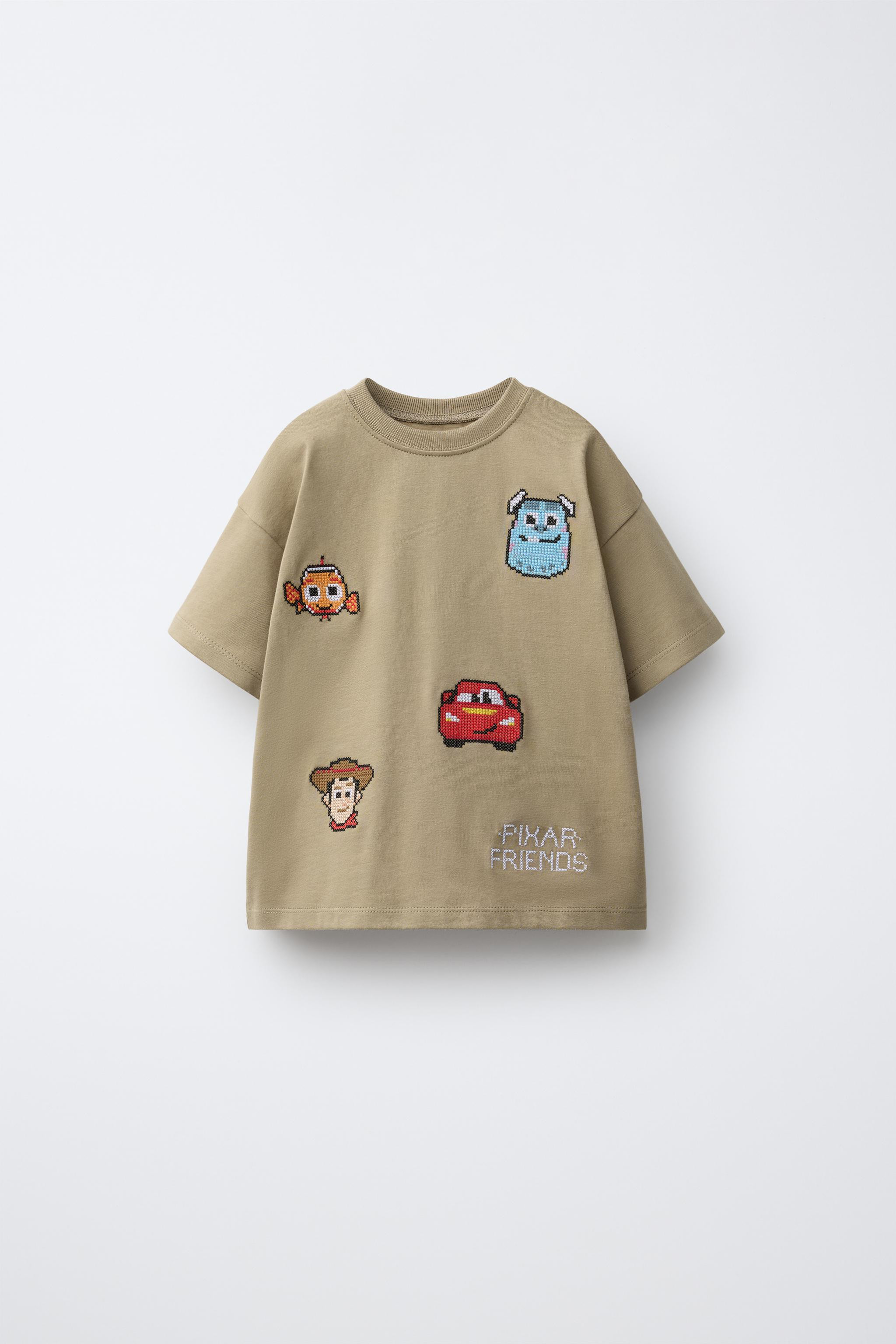 CROSS-STITCH EMBROIDERY © DISNEY PIXAR T-SHIRT | Zara US