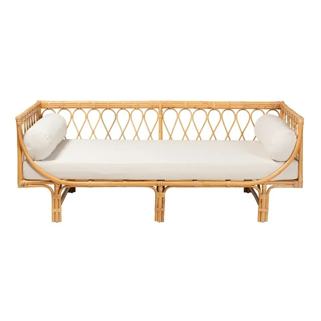 bali & pari Davida Modern Bohemian Natural Brown Rattan Daybed | Walmart (US)