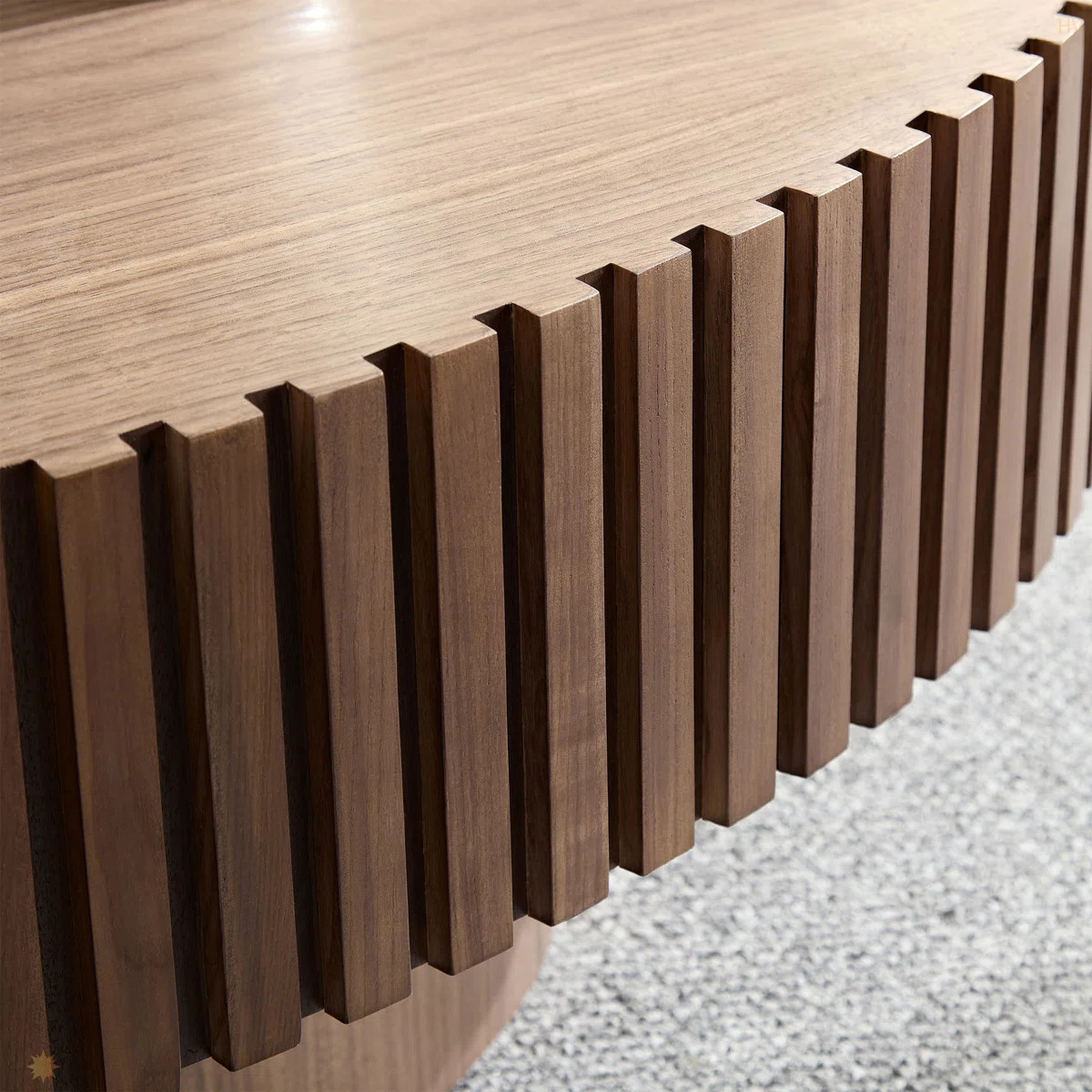 Ivy Bronx 43.5" Oval Wooden Coffee Table With Handcrafted Relief | Sturdy Pedestal Base, Olive-Sh... | Wayfair North America