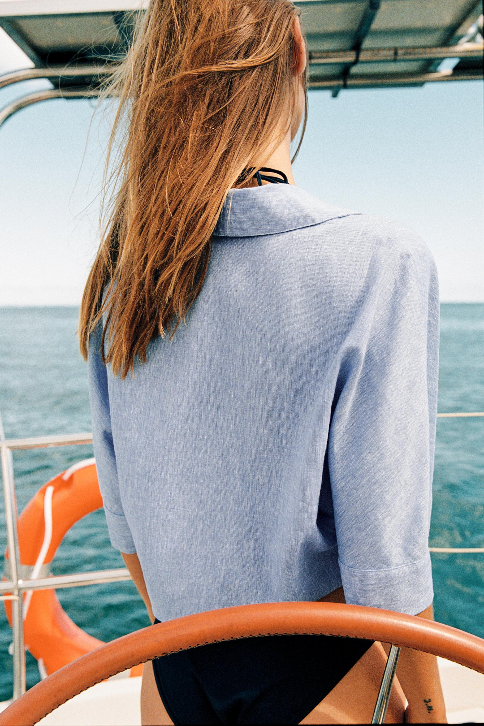 KNOTTED LINEN SHIRT | Zara US