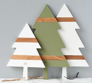 Holiday Tree Shaped Reclaimed Wood Cheese Boards | Pottery Barn (US)