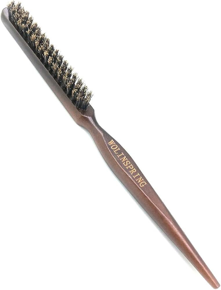 WOLINSPRING Boar Bristle Style Softness and Shine Teasing Brush with Rat Tail Handle for Edge Con... | Amazon (US)