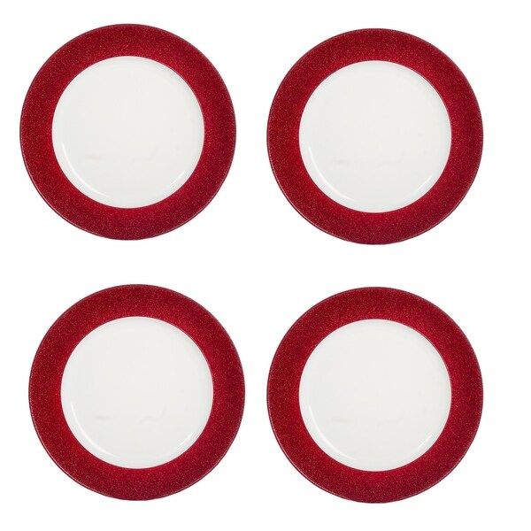 4 Pack Metallic Red 13" Heavy Duty Plastic Charger Plate | Bed Bath & Beyond