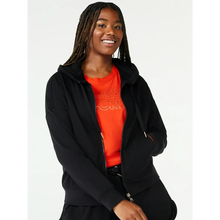 Love & Sports Women's Embossed Logo Hoodie with Zip Front | Walmart (US)