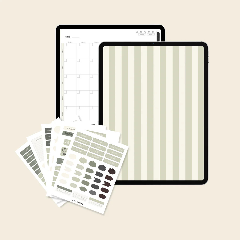 Green Undated iPad Planner Bundle | The Dailee
