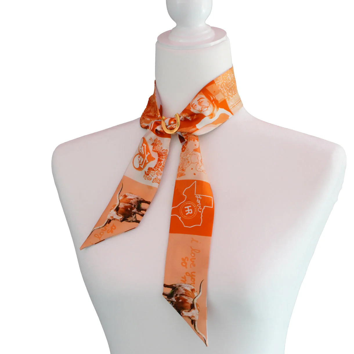 Longhorn Spirit Silk Scarf + Ring | Lilla & Beth
