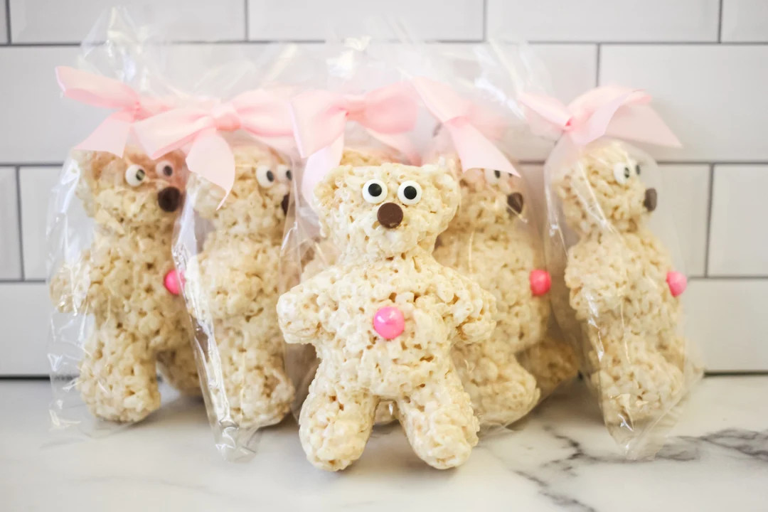 It’s A Boy, It’s A Girl, Baby Shower Teddy Bear Rice Crispie Treats Favor (12) | Etsy (US)
