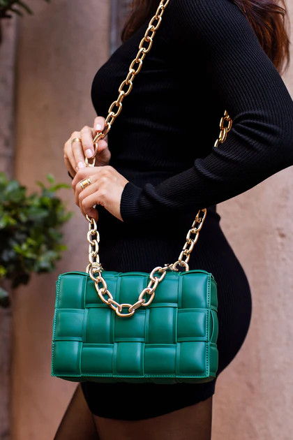 Quinn Emerald Green Quilted Purse | Shop Priceless