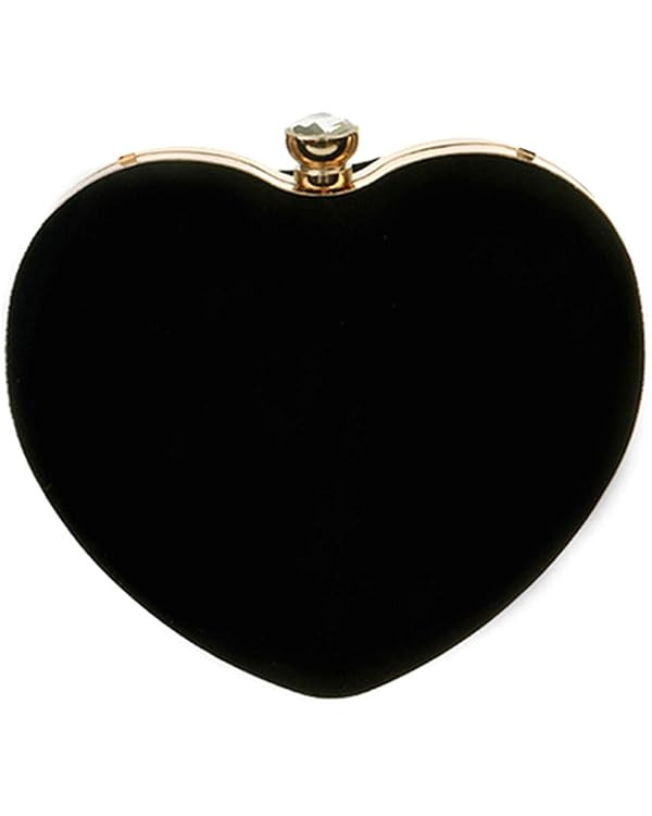 Goclothod Women Heart Shape Clutch Purse Velvet Shoulder Bag Evening Handbags | Amazon (US)