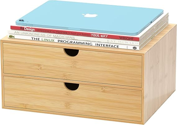 Bamboo Desk Drawer Organizer, Large Desktop Organizer with Drawers Tabletop Storage Organization ... | Amazon (US)