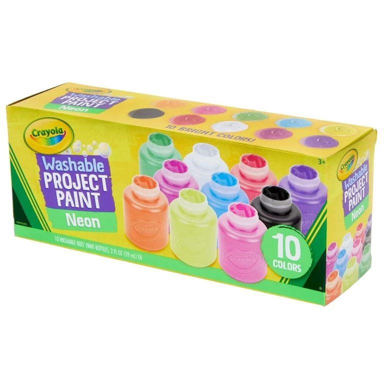 Crayola Washable Kids' Paint Set, 10-Colors, Neon | Walmart (US)