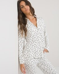 Soma Cool Nights Notch Collar Long Sleeve PJ Top | Soma Intimates