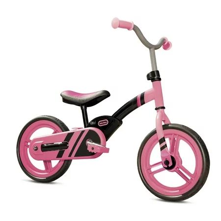 Little Tikes My First Balance-to-Pedal 2-in-1 Bike with Fold In Pedals, Pink, 12-Inch | Walmart (US)