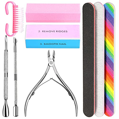 3pcs Double Sided Rectangular Nail File and Buffer, Buffer Block Sponge Polished, Nail Brush, Come with Cuticle Nipper and Pusher, Perfect Manicure Tool Kit for Shiny Nail | Amazon (US)