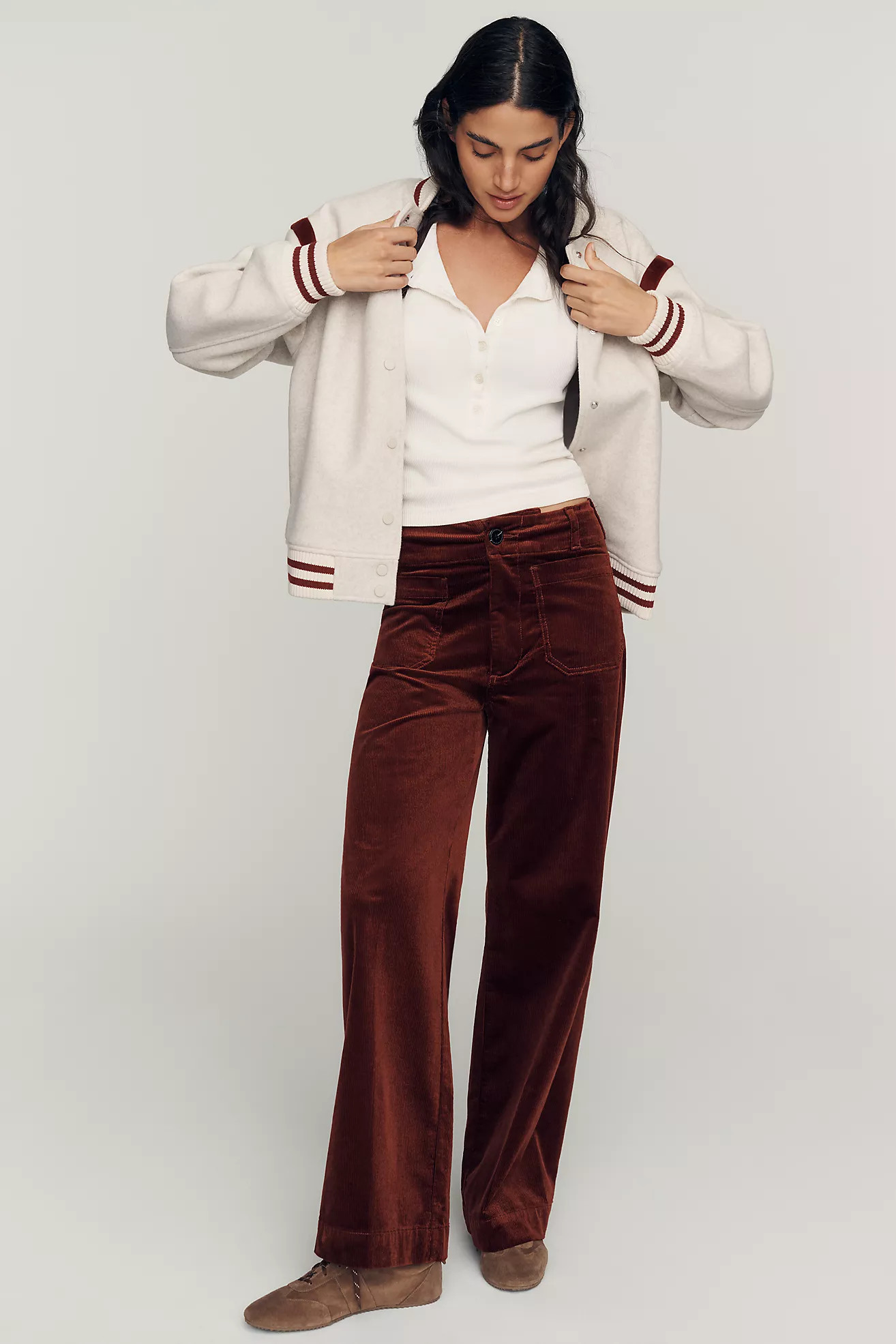 Colette Corduroy Full Length Wide Leg Pants | Anthropologie (US)