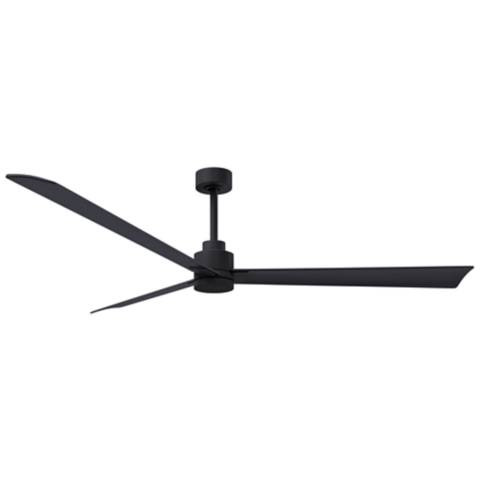 72" Alessandra Matte Black and Matte Black Ceiling Fan | Lamps Plus