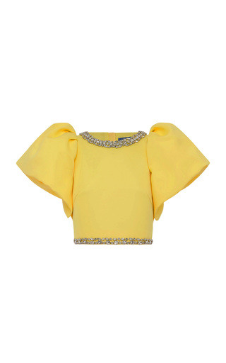Lucia Embellished Satin Crop Top | Moda Operandi (Global)