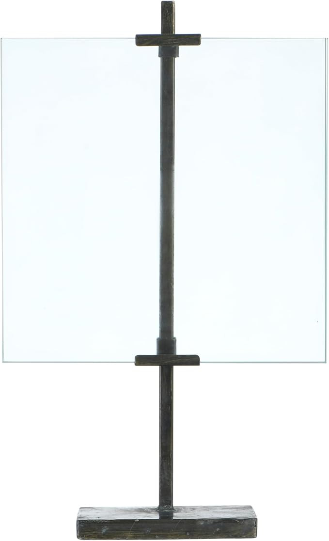10 in x 16.75 in Black Adjustable Metal Stand and Glass Floating Photo Frame | Amazon (US)