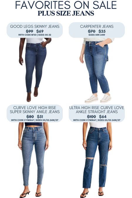FAVORITES ON SALE! Some of my favorite plus size jeans are on sale right now! If you've ever wanted to try any of these, now is the time! For reference, I typically wear a size 18W/20W/2X

#LTKCyberWeek #LTKsalealert #LTKplussize
