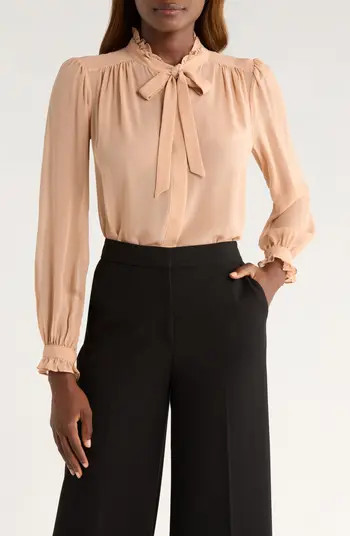 PAIGE Leya Ruffle Silk Georgette Shirt | Nordstrom | Nordstrom